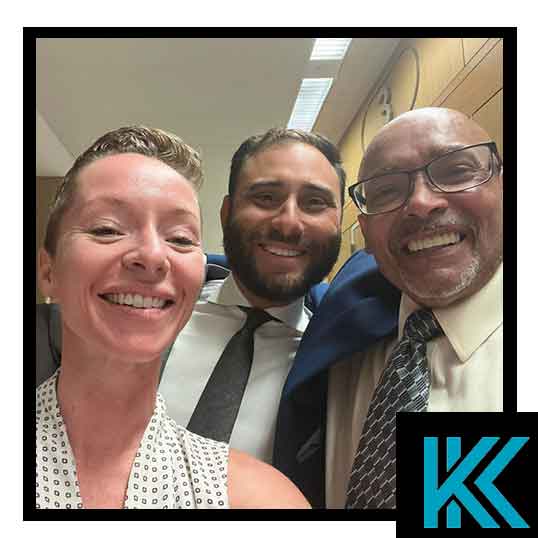 Keeley with clients